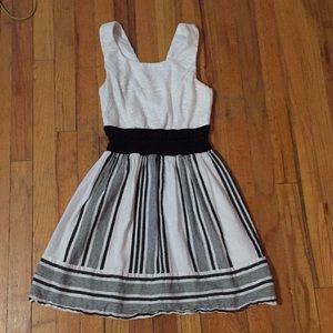 Black and white dress.